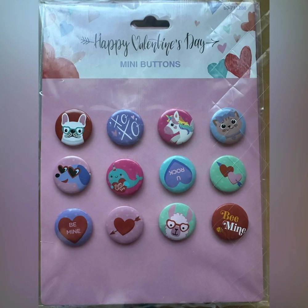 💞 Valentine Mini Buttons, 3 sets of 12 buttons, NWT